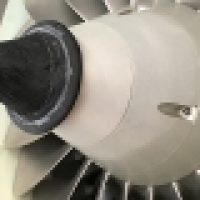 Close-up of airplane engine
